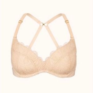 Lively The Lace No-Wire Push-Up Bra 34C Toasted Almond NWT